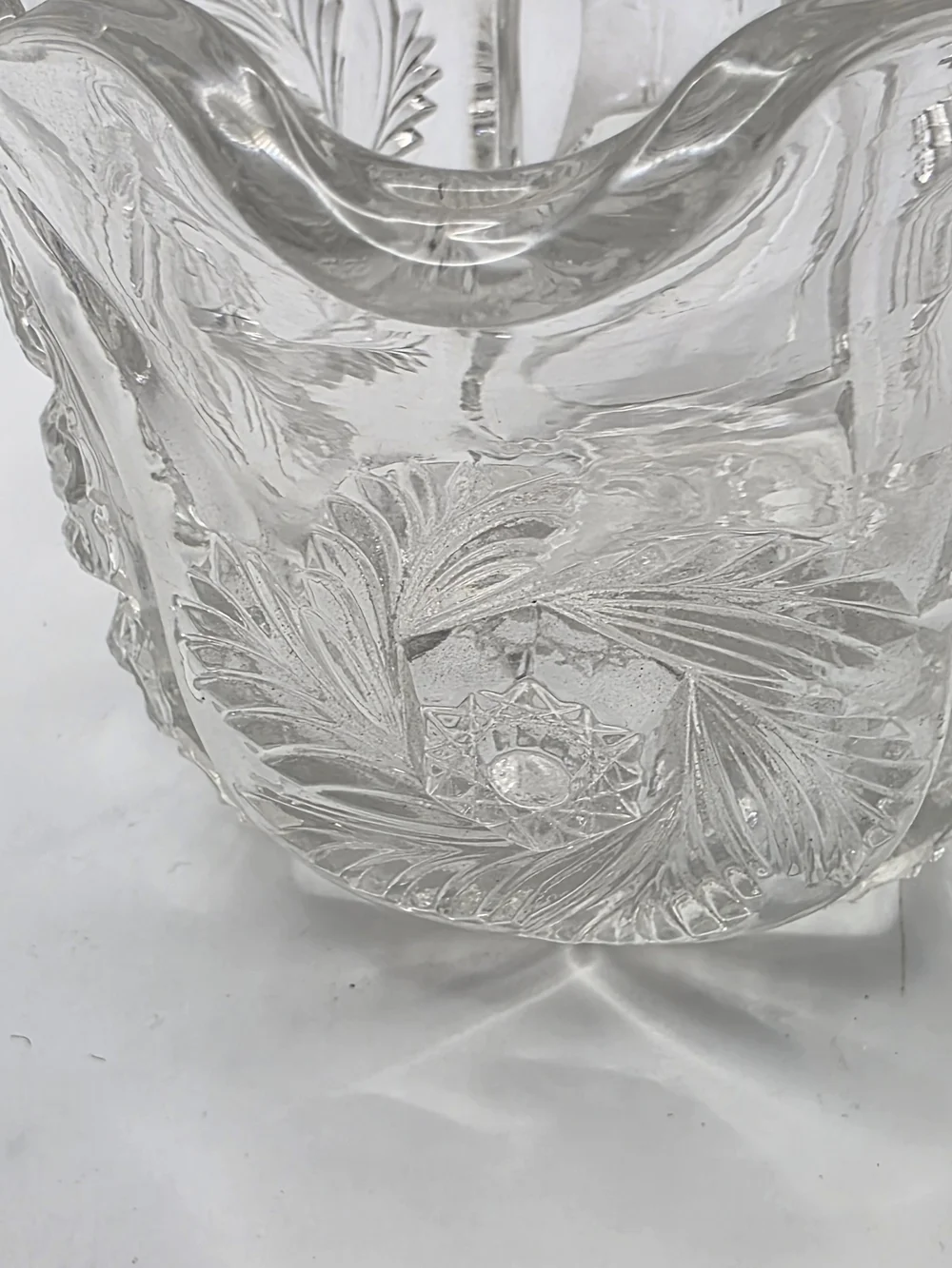 Vintage EAPG Pressed Glass Cream and Sugar Set Pinwheel Starburst Pattern